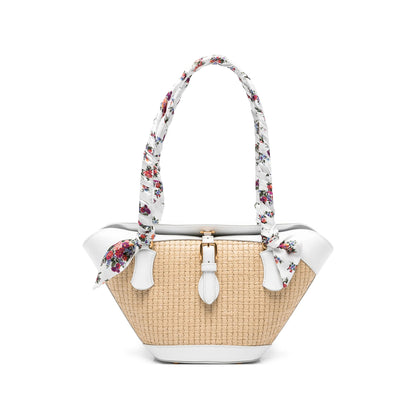 Tote Bag Beige/White Floral Print