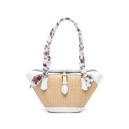 Tote Bag Beige/White Floral Print