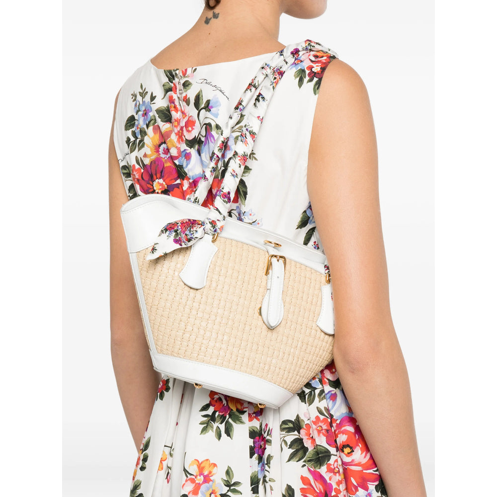 Tote Bag Beige/White Floral Print