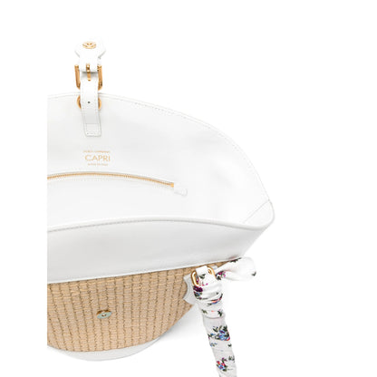 Tote Bag Beige/White Floral Print