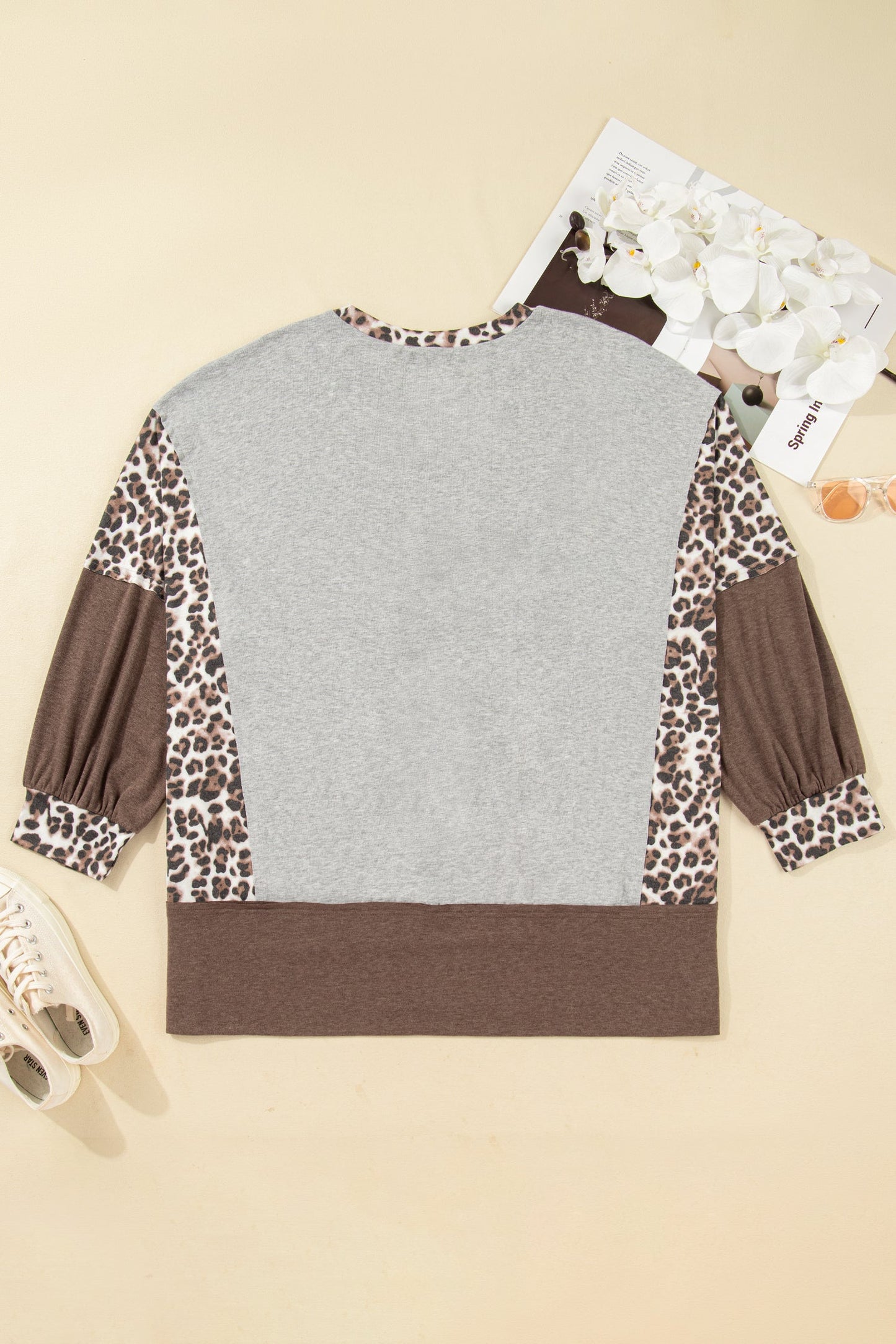 Threaded Pear Camila Block Patchwork Dolman PLUS Sweatshirt