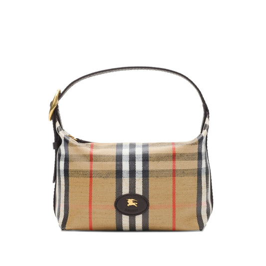 Light Beige Check Pattern Mini Bag