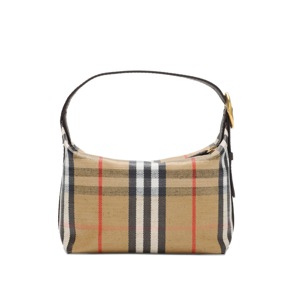 Light Beige Check Pattern Mini Bag