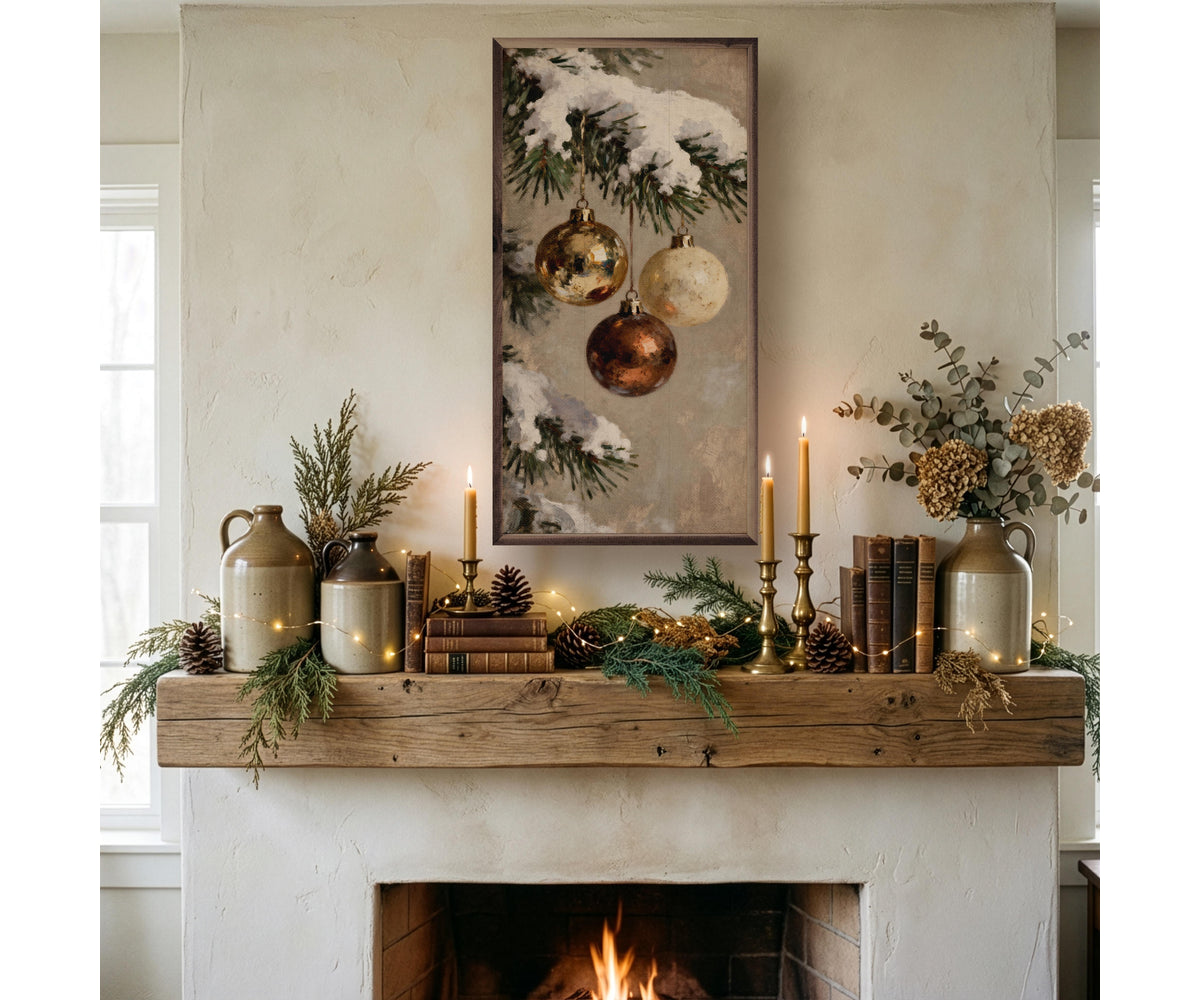 Kendrick Home Three Gold And Brown Ornaments