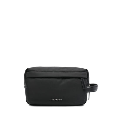 Wash Bag Leather Black