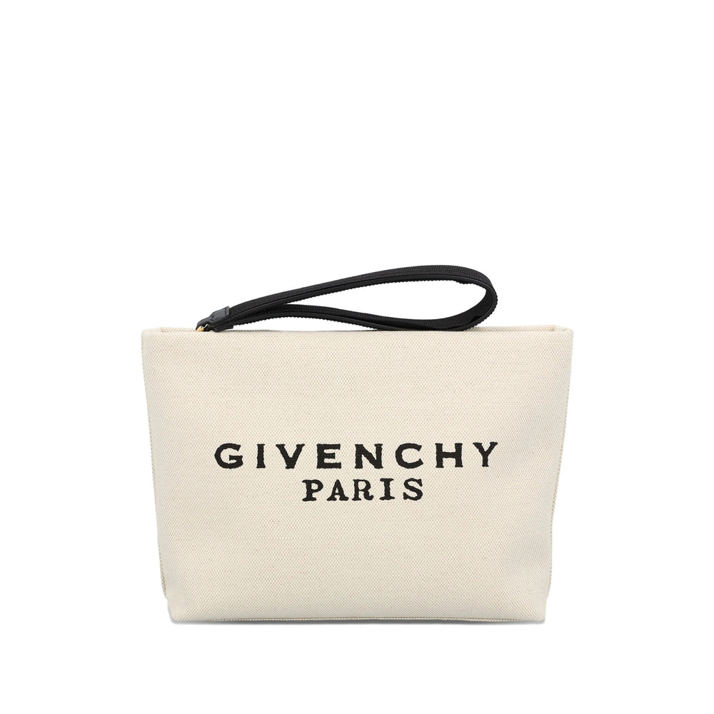 Clutch Bag Beige Canvas