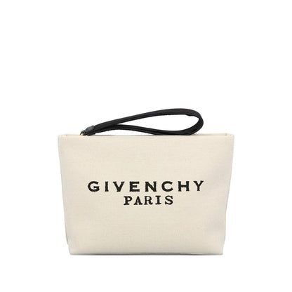 Clutch Bag Beige Canvas