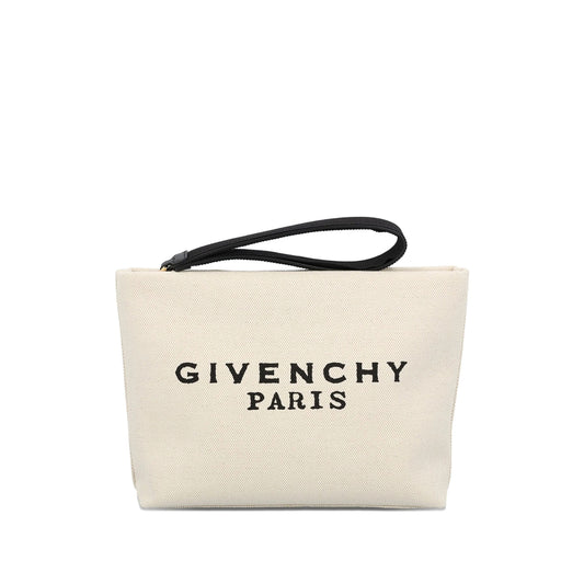 Clutch Bag Beige Canvas