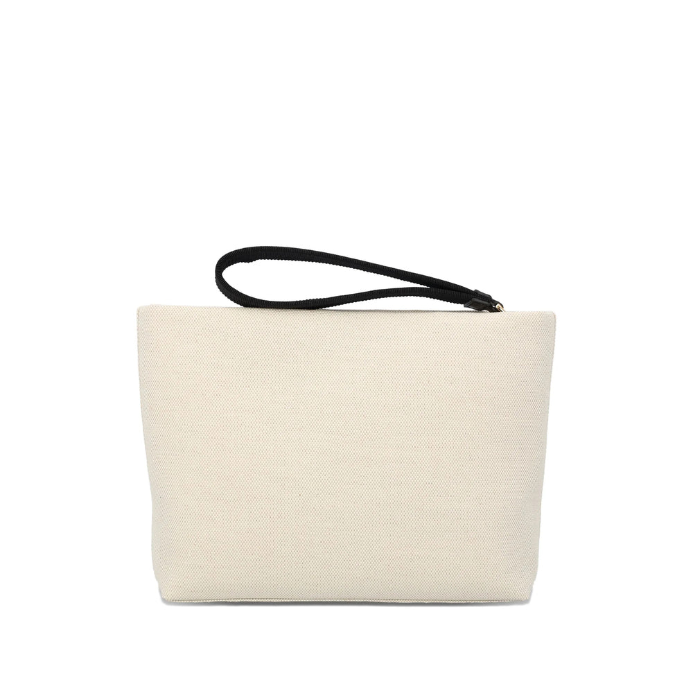 Clutch Bag Beige Canvas