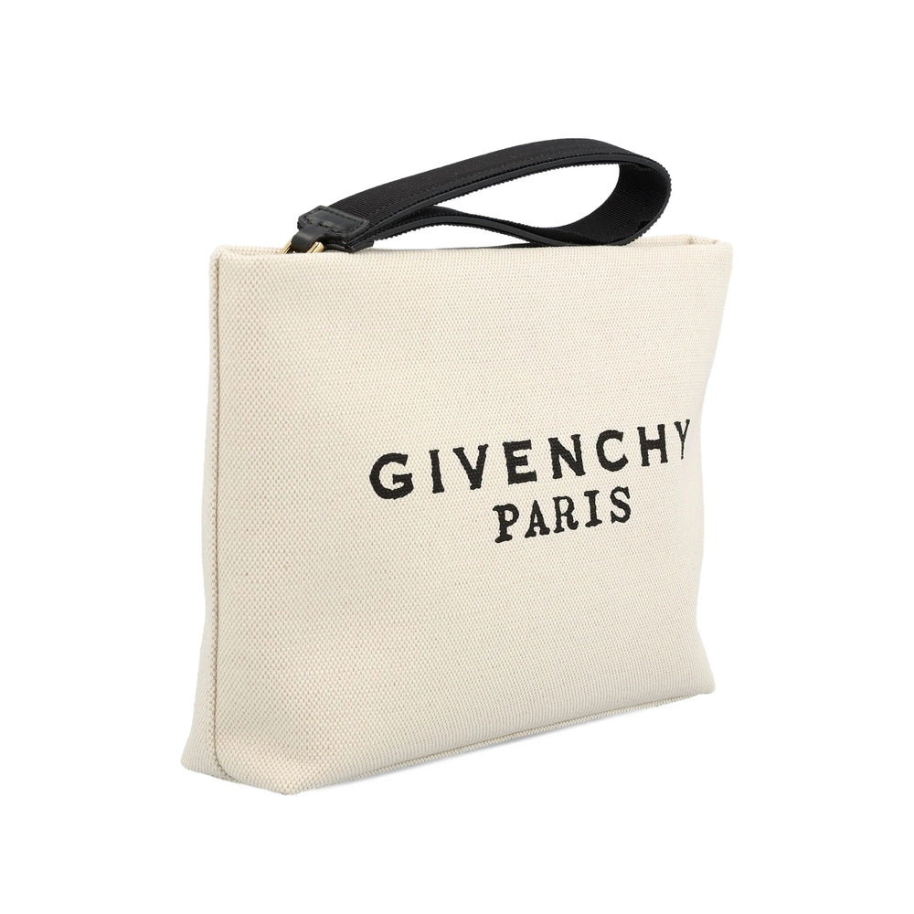 Clutch Bag Beige Canvas