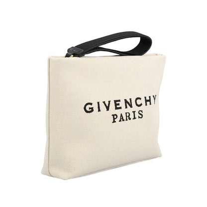 Clutch Bag Beige Canvas