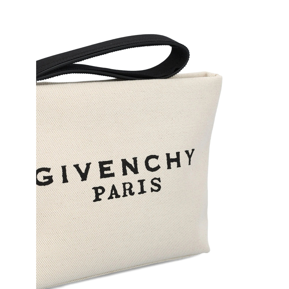 Clutch Bag Beige Canvas