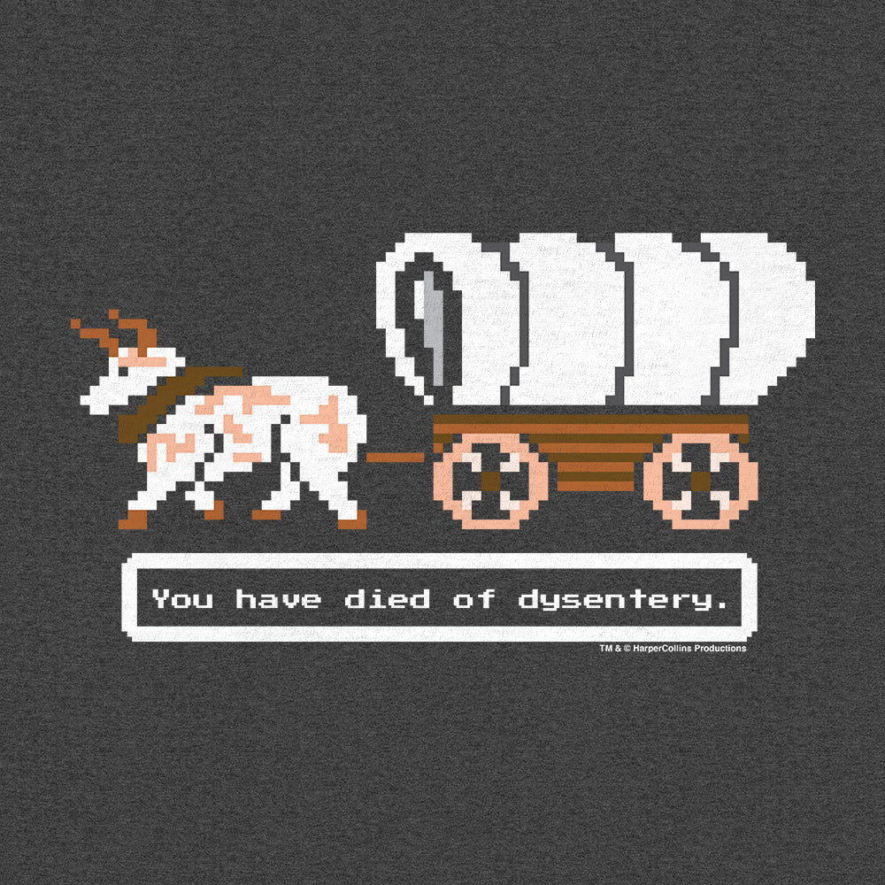 The Oregon Trail You Have Died of Dysentery Video Game Quote T-Shirt - Heather Graphite