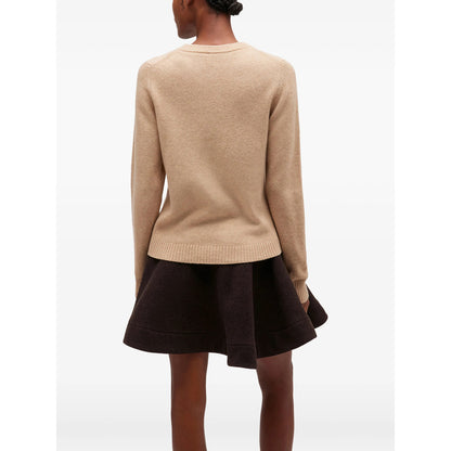Beige Patterned Jacquard Sweater