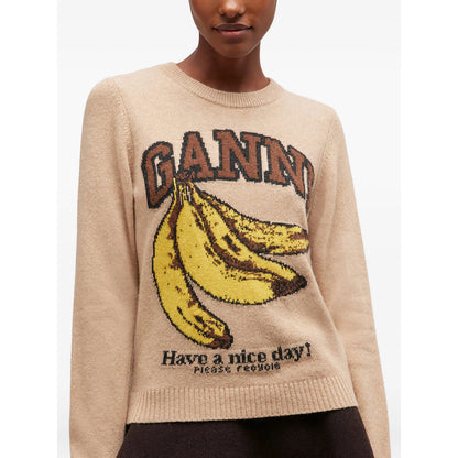 Beige Patterned Jacquard Sweater