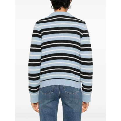 Blue Stripe Pattern Jacquard Sweater