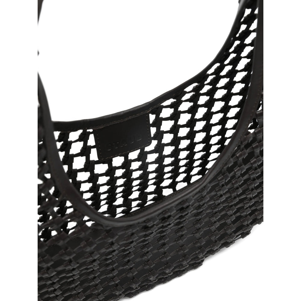 Brown Woven Design Top Handle Bag