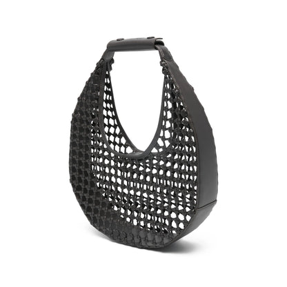 Brown Woven Design Top Handle Bag
