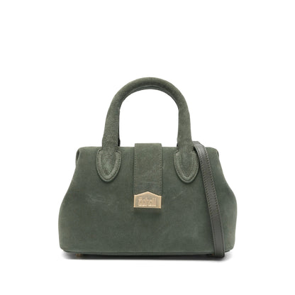 Green Top Handle Bag With Detachable Strap