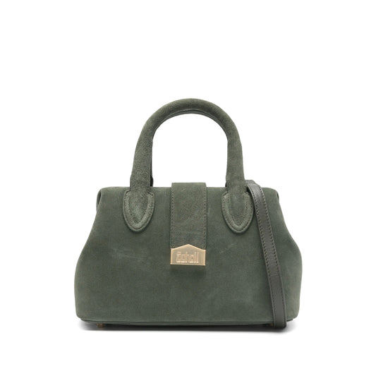 Green Top Handle Bag With Detachable Strap