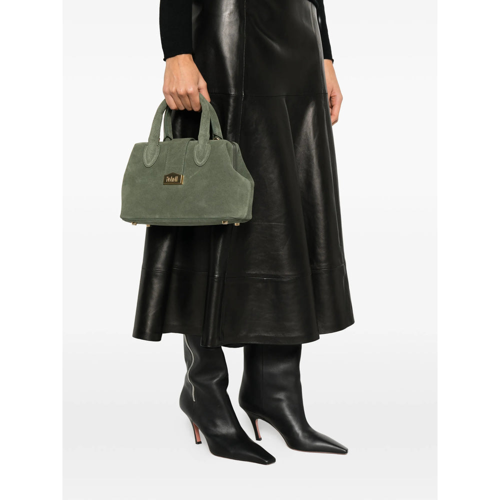Green Top Handle Bag With Detachable Strap