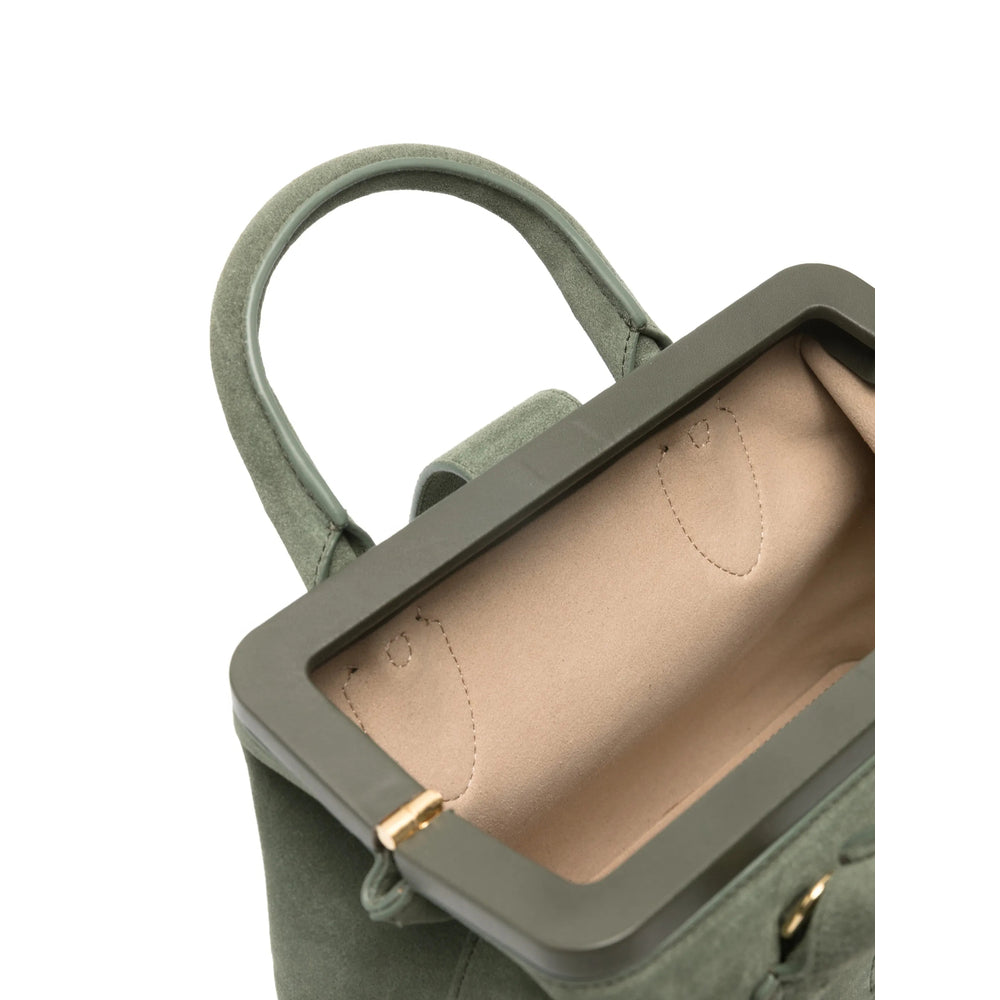 Green Top Handle Bag With Detachable Strap