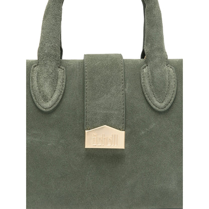 Green Top Handle Bag With Detachable Strap