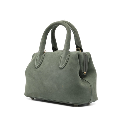 Green Top Handle Bag With Detachable Strap