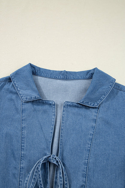 Threaded Pear Emmy Sleeve Tied Peplum Top