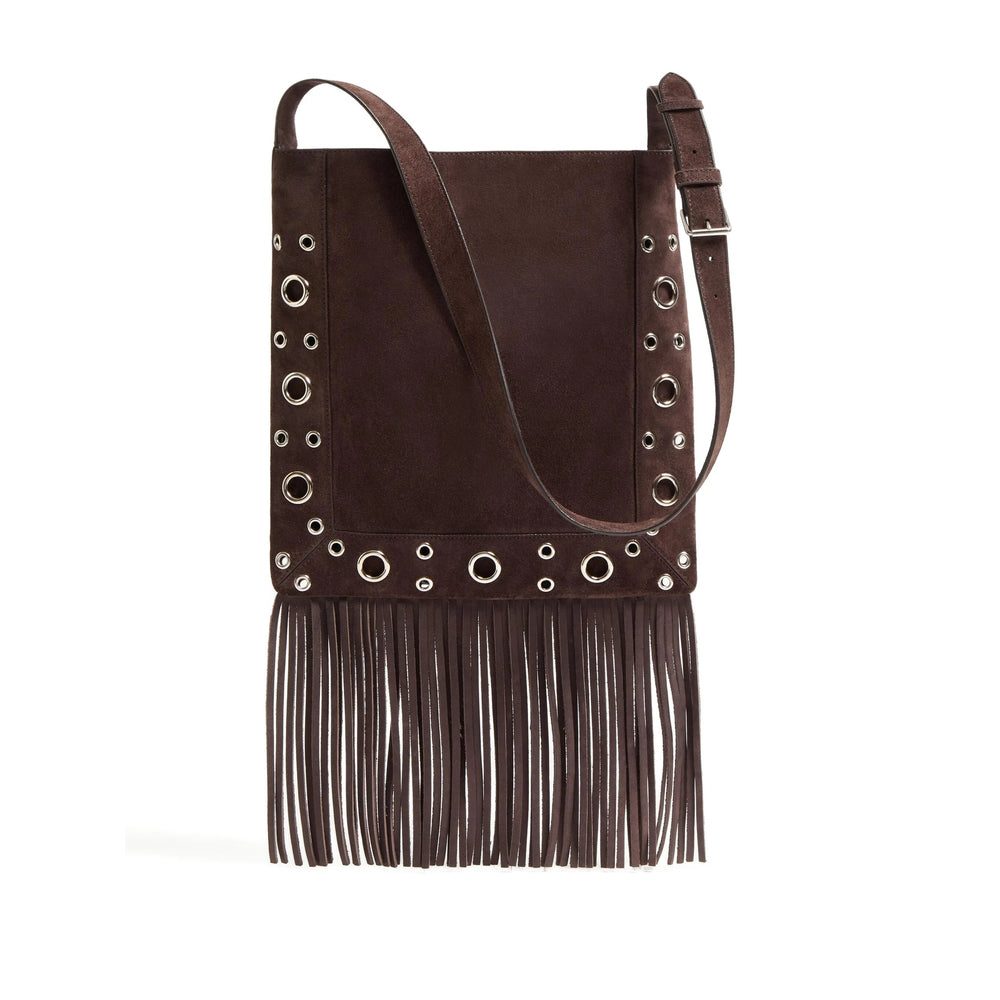 Shoulder Bag VLogo Signature Brown Suede