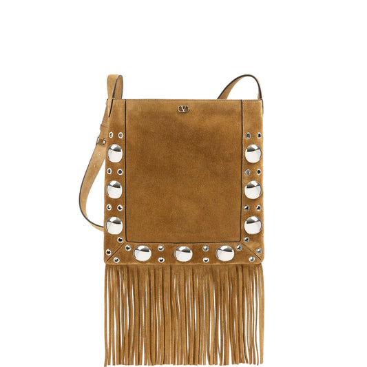Bag VLogo Signature Brown Calf Suede