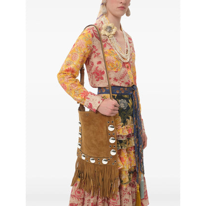 Bag VLogo Signature Brown Calf Suede