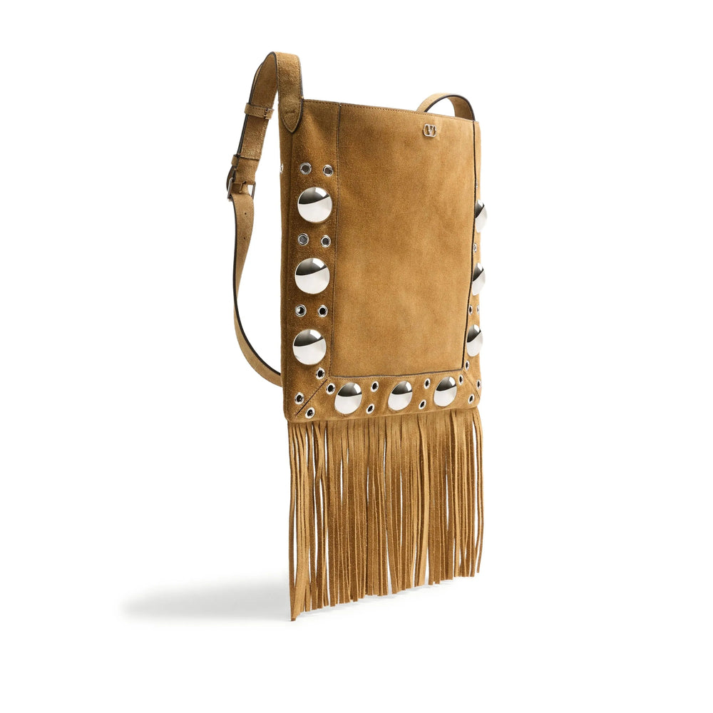 Bag VLogo Signature Brown Calf Suede