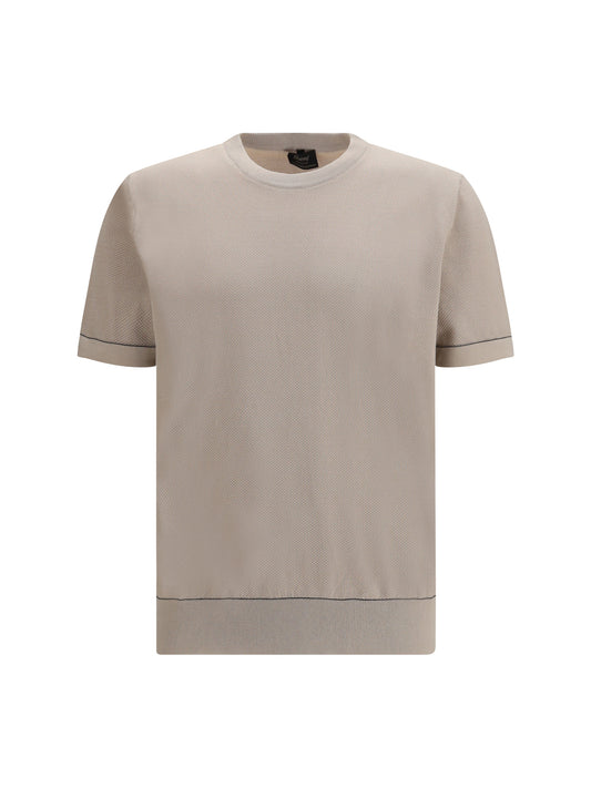 Crew-Neck T-Shirt Sand/Navy