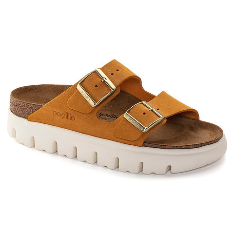 Birkenstock Arizona Chunky Suede Leather Apricot Sandals