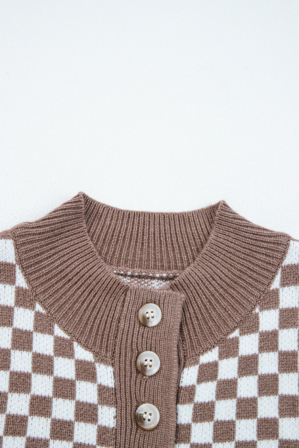 Threaded Pear Mckinley Trim Checkerboard Knit Sweater