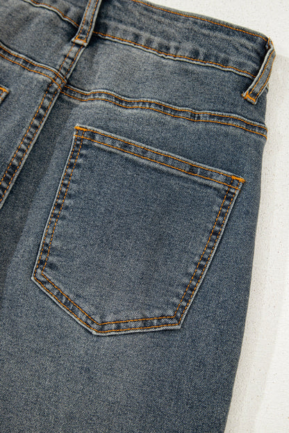 Threaded Pear Alaya Straight High Waist Jeans