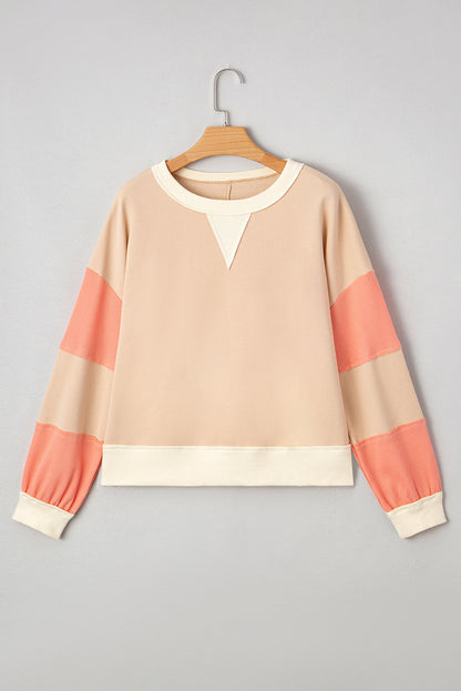 Threaded Pear Jolene Block Textured Patchwork Pullover