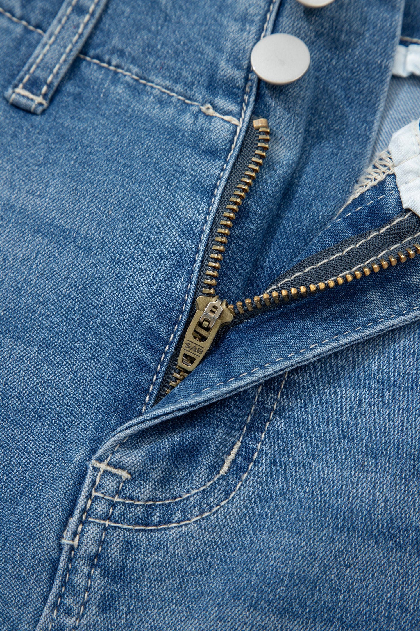 Threaded Pear Hana Wash Cuffed Barrel Jeans
