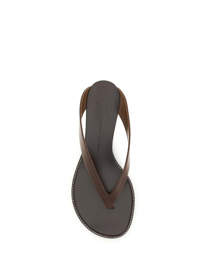 Leather Sandals Chocolate Brown