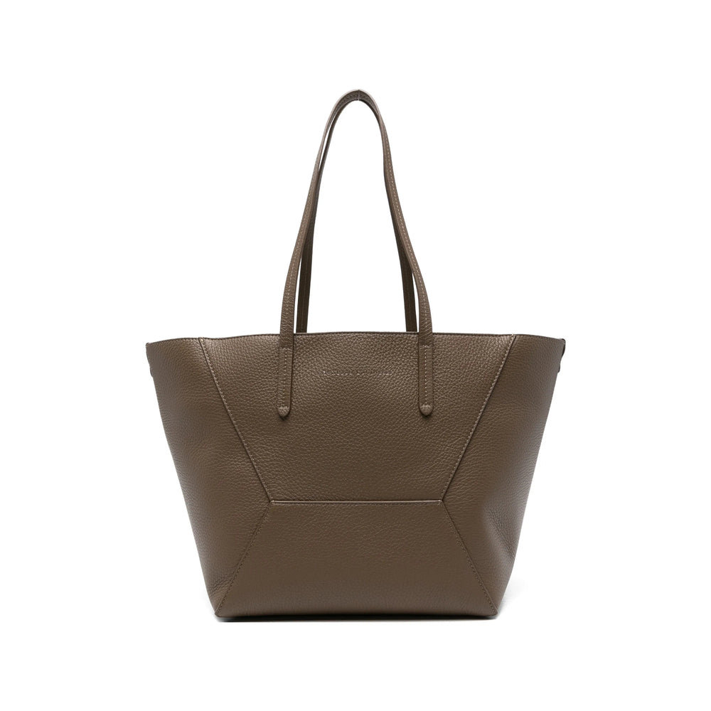 Bag With Brown Leather Logo Print