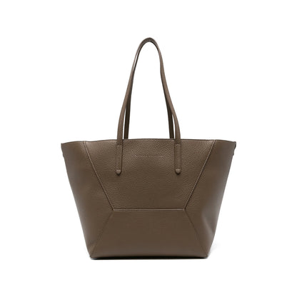 Bag With Brown Leather Logo Print