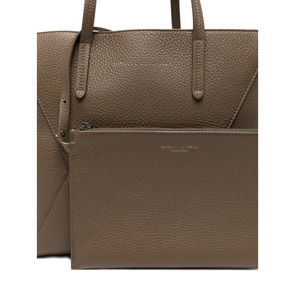 Bag With Brown Leather Logo Print
