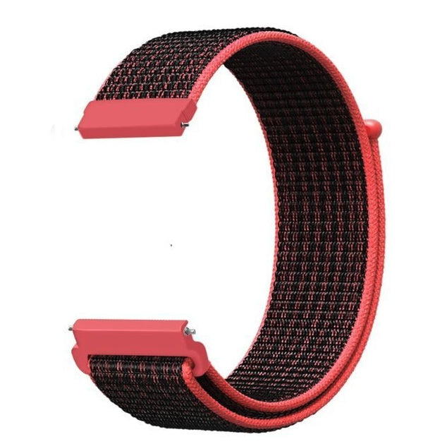 Prime Goods 20mm 22mm Woven Nylon Sport Loop Watch Band Strap Quick Release Spring Pins - Black
