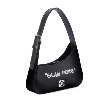 Shoulder Bag Black Calf Leather