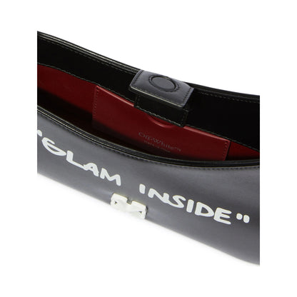 Shoulder Bag Black Calf Leather