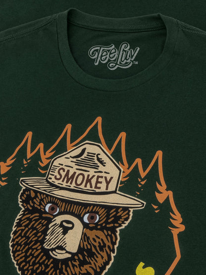 Smokey Bear Keep It Green Prevent Wildfires T-Shirt - Forest Green