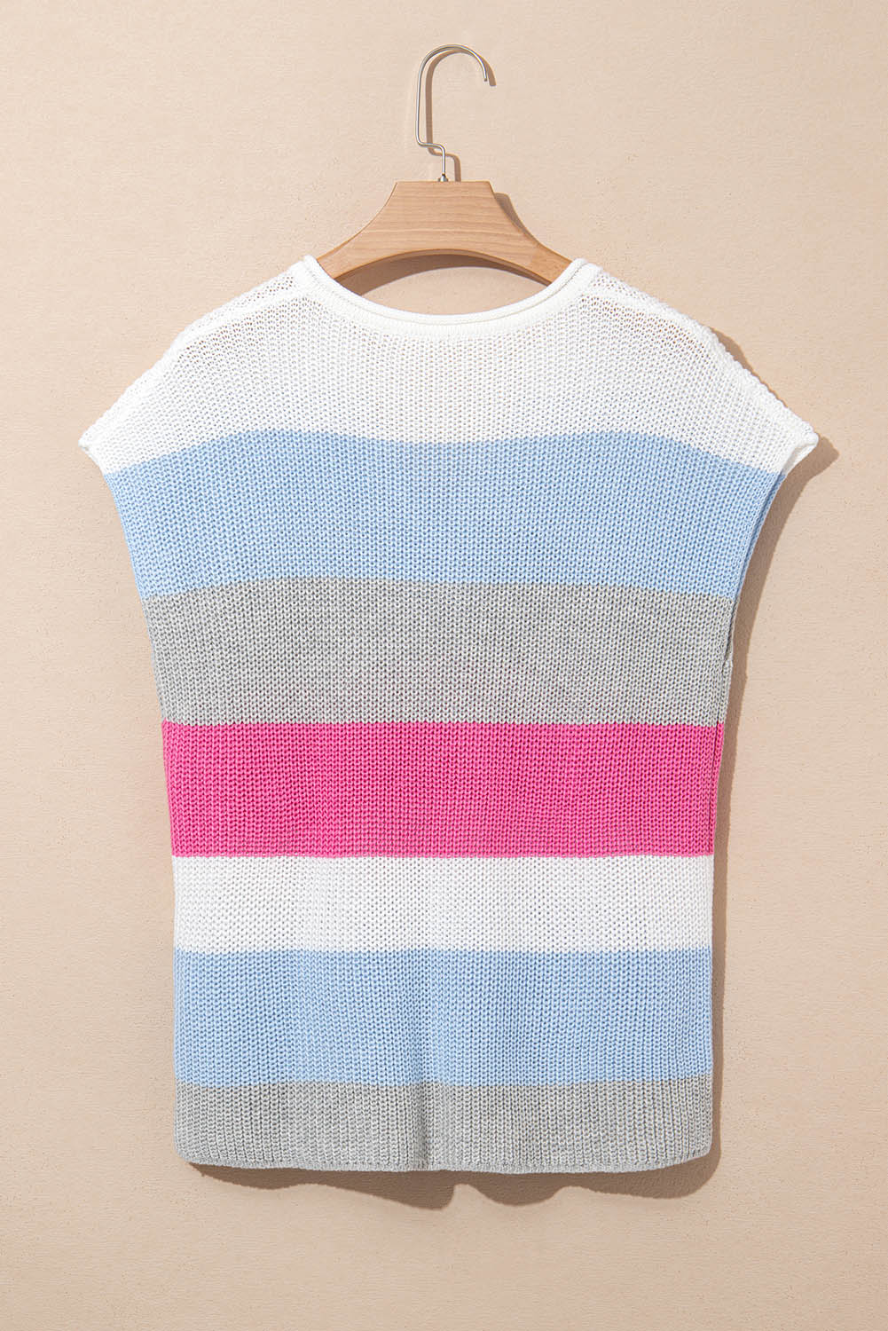 Threaded Pear Elliot Color Block Notch V Neck Sweater Top