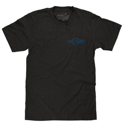 Faded Chevrolet 72 Camaro Front and Back Print T-Shirt - Vintage Black