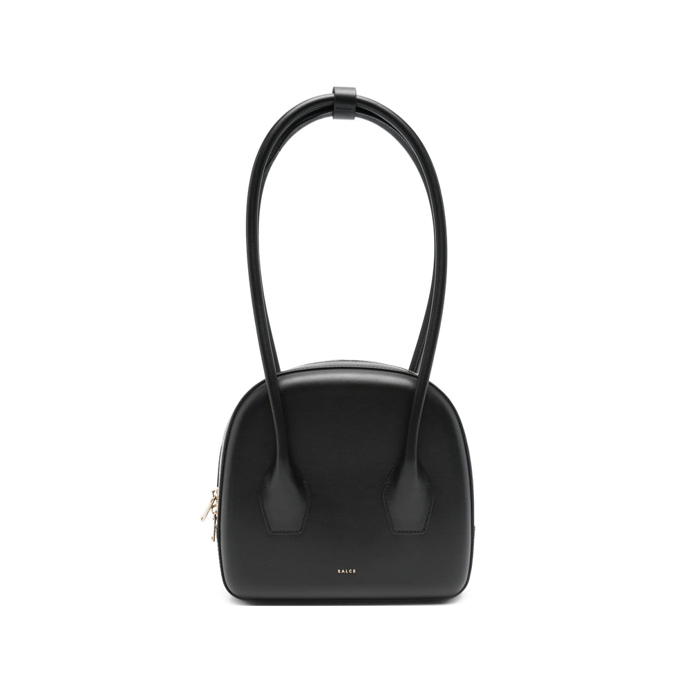 Black Calf Leather Shoulder Bag
